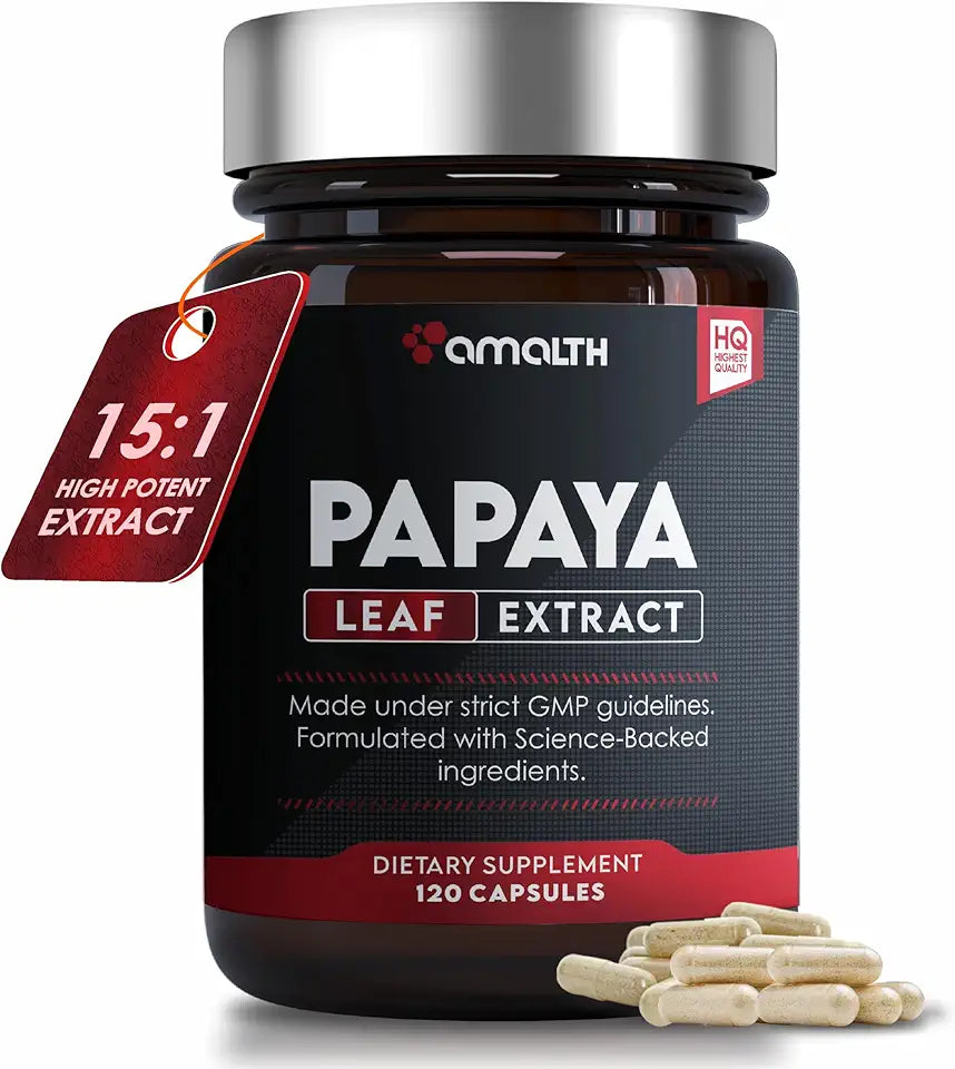 Papaya Leaf Extract Digestive Enzymes 120 Veg Capsules M6195