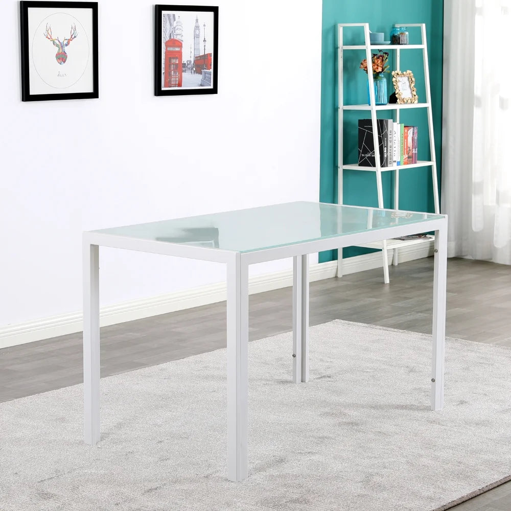 Glass Dining Table with 4 Metal Legs H169983
