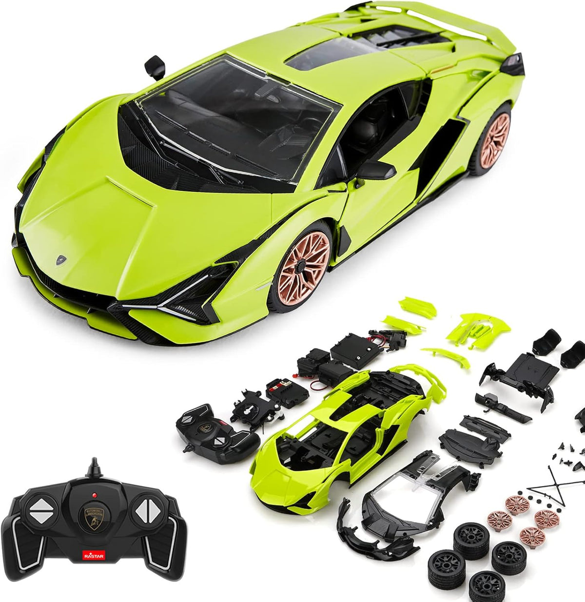 Green 1:18 RC Lamborghini Model Car Kit Z130