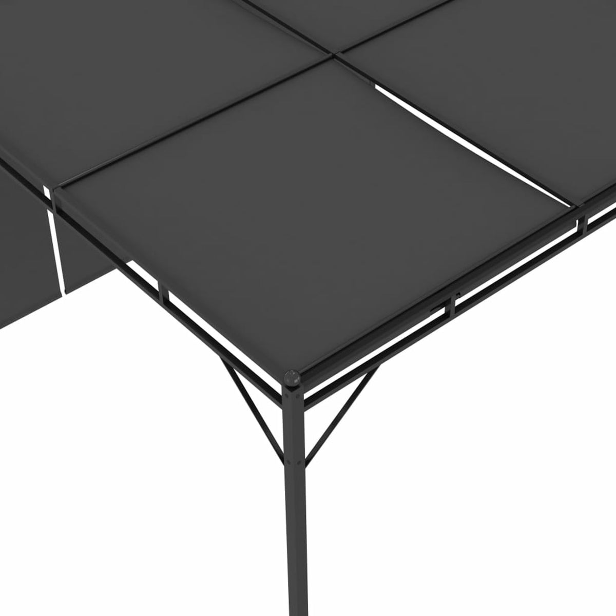 Garden Gazebo with Side Curtain Steel Frame Sun Shade Shelter 118.1 x 118.1 x 88.6 Inches R43165