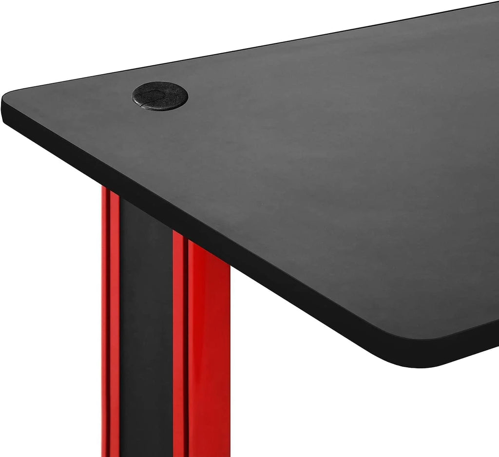 25" X 58" Black and Red Computer Desk I878580