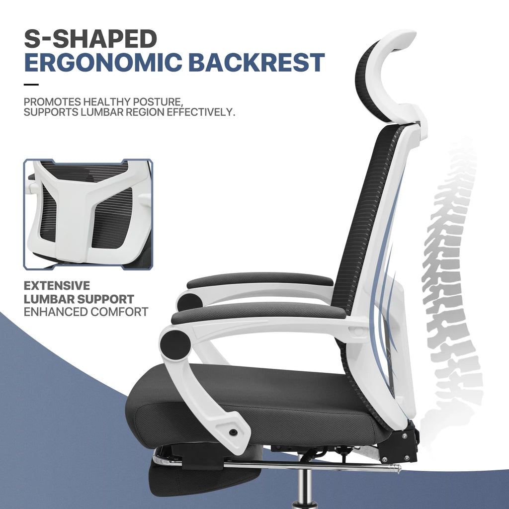 Laptop Table with Monitor Shelf and Task Seat with Lumbar Support Q60860
