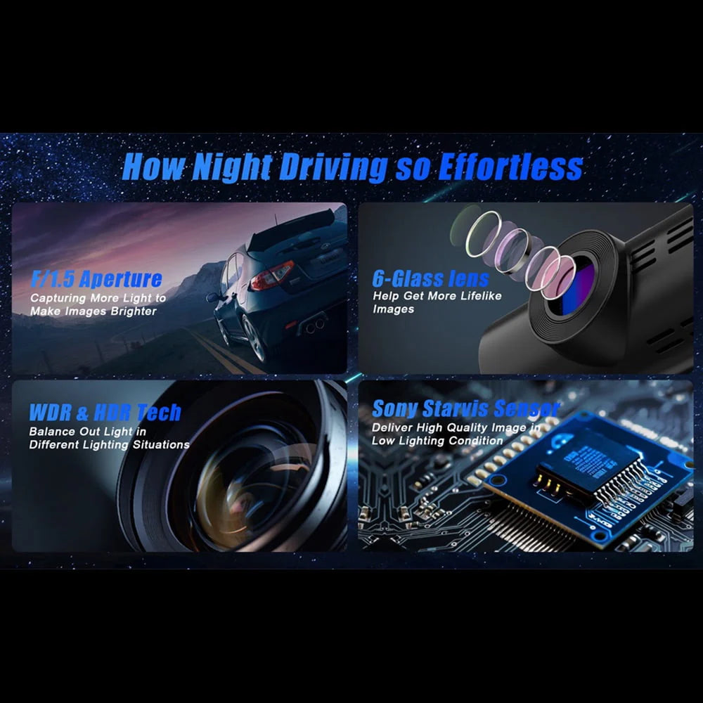 4K Dual Dash Cam Front and Rear 170° Wide Angle Z7714