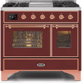 Burgundy Copper Trim 40 Dual Fuel Propane Gas Range K515