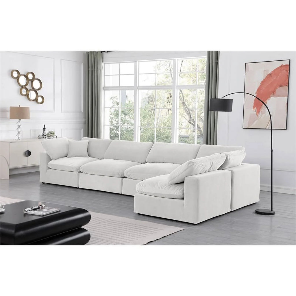 Cream Velvet Modular Sectional O848567