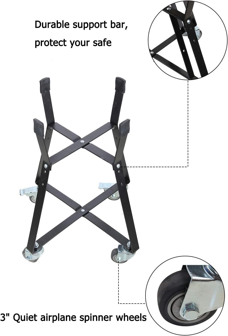 Rolling Cart with Locking Caster Wheels Powder Coated Steel G54495