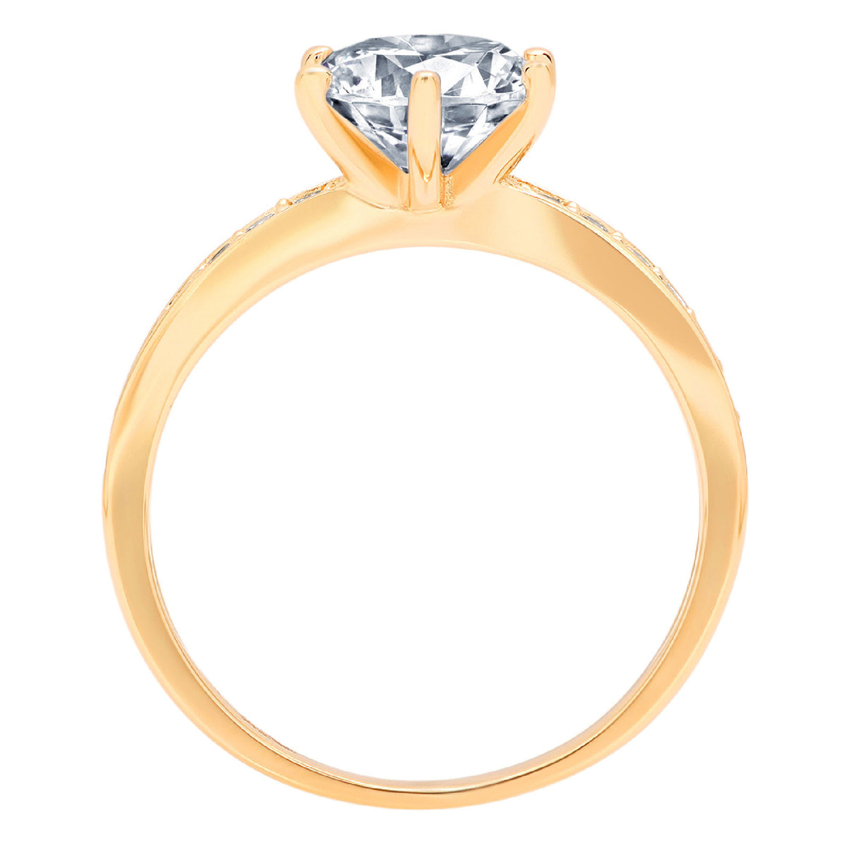 1.71ct Round Cut Blue Natural Aquamarine 18k Yellow Gold Engagement Ring Size 3.5 P4491