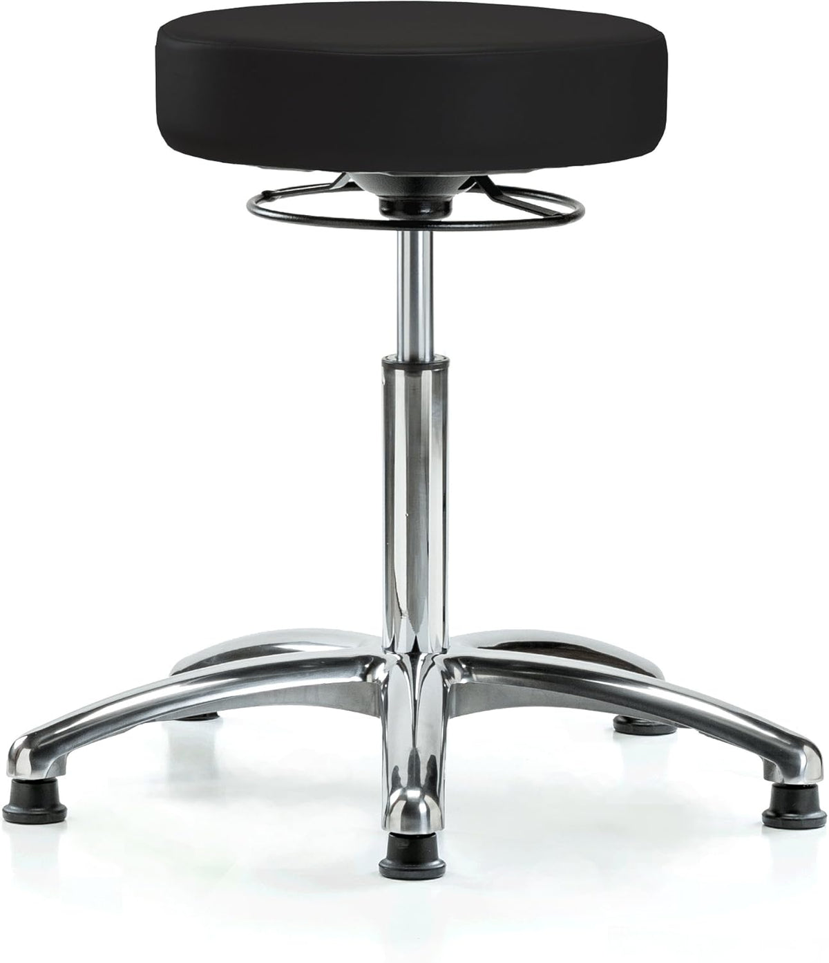 Black Fabric Adjustable Swivel Stool with Footring F196778