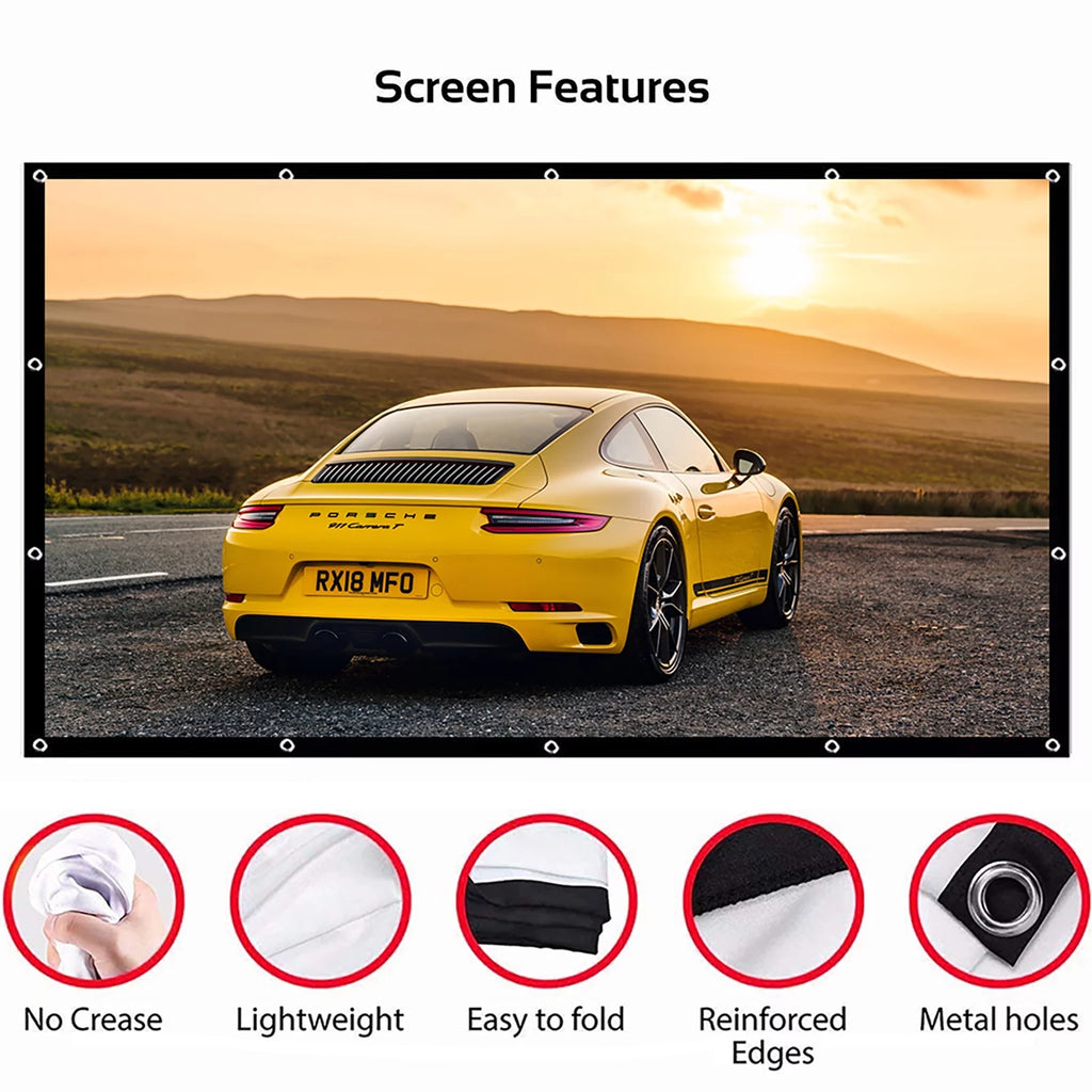 150 inch 4K 16:9 Foldable Portable Projector Screen U8625
