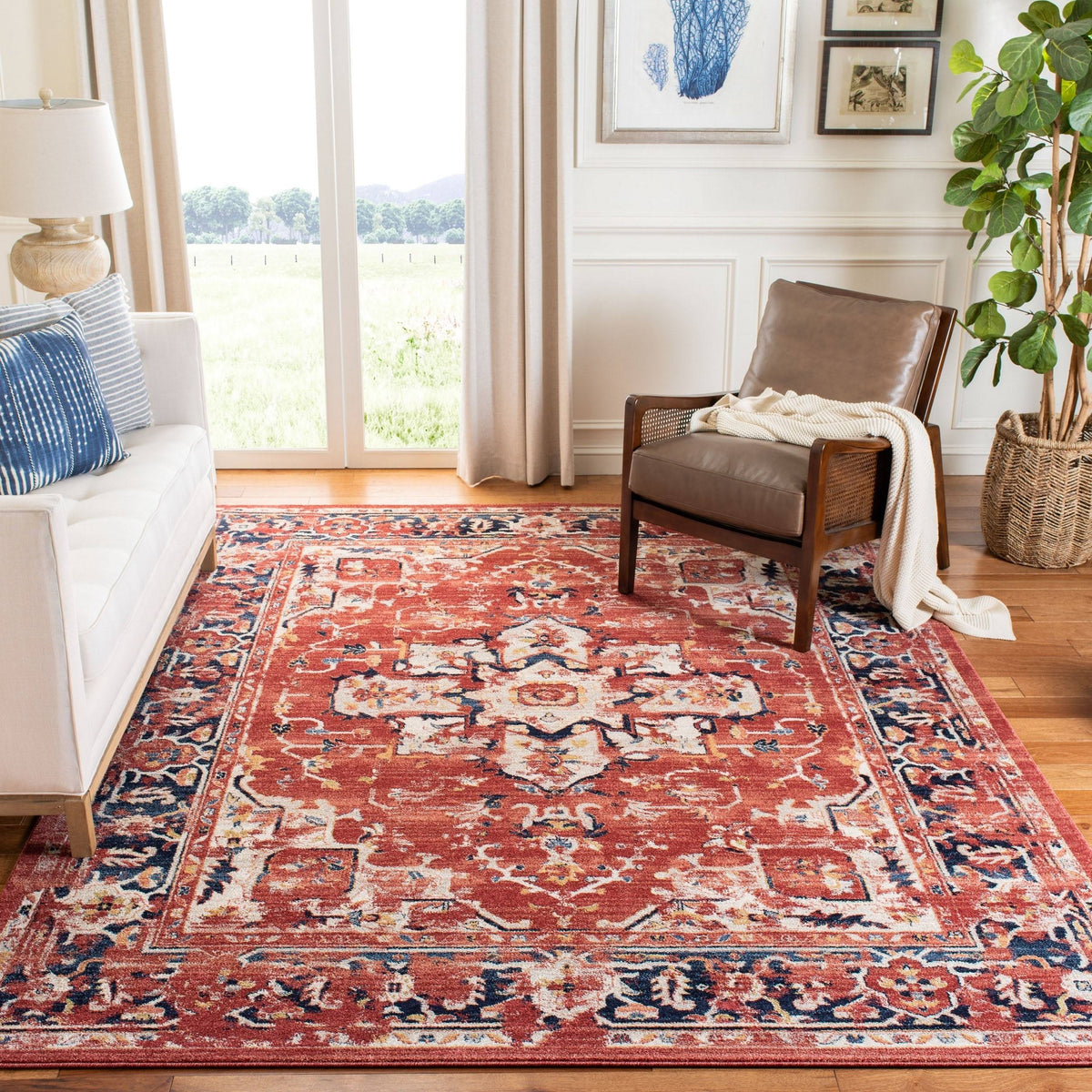 Ivory Navy 10 x 14 Rug R626555