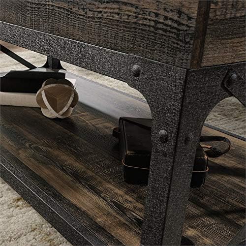 Wood and Metal Lift-Top Coffee Table in Carbon Oak/Black F5457