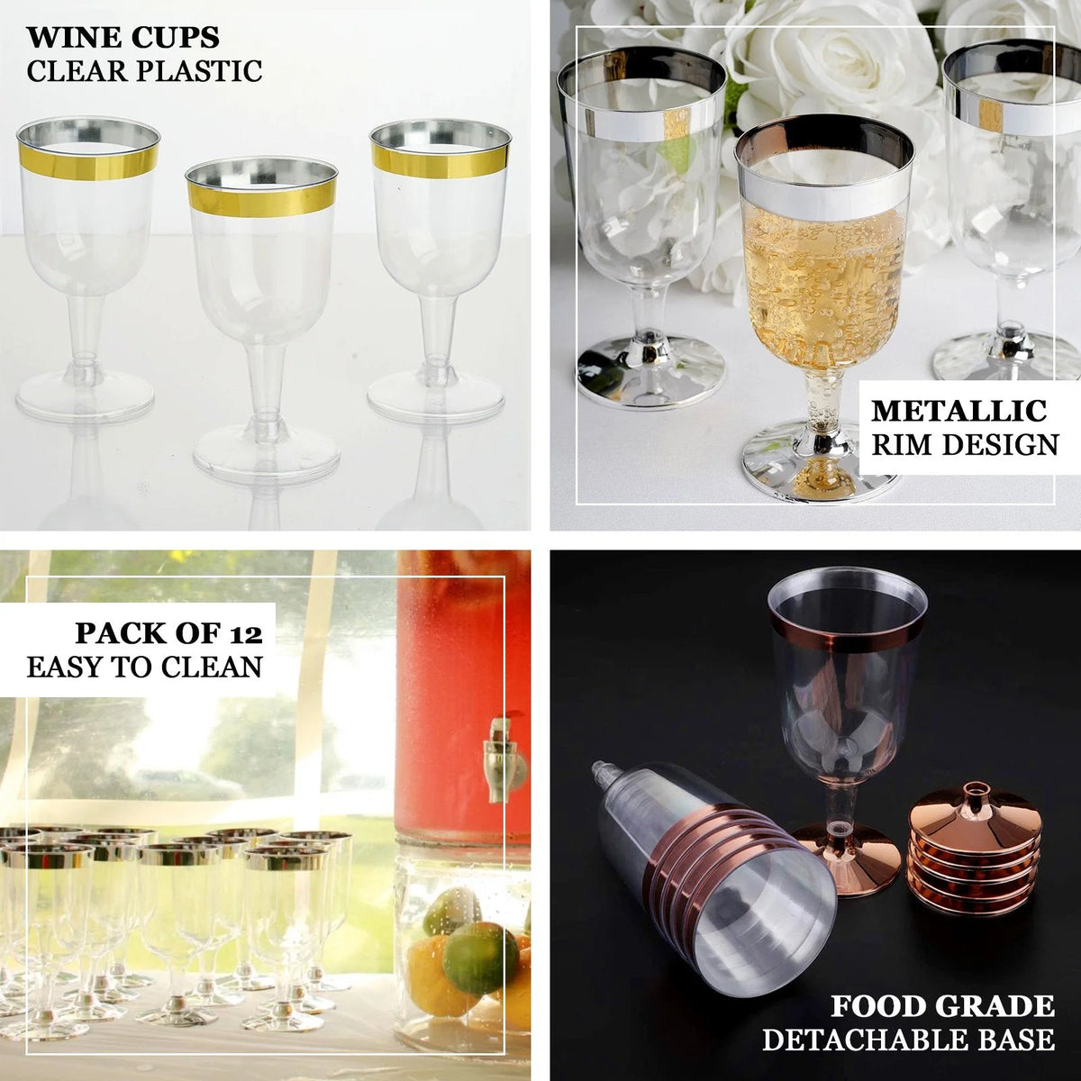 55 Pcs 6oz Disposable Plastic Wine Glass R2458