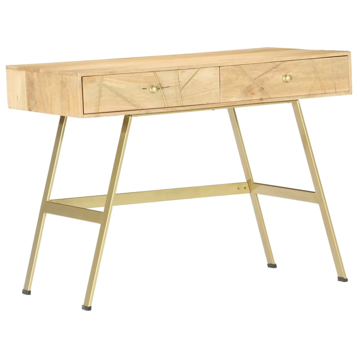 Mango Wood Computer Desk with 2 Storage Drawers U3463