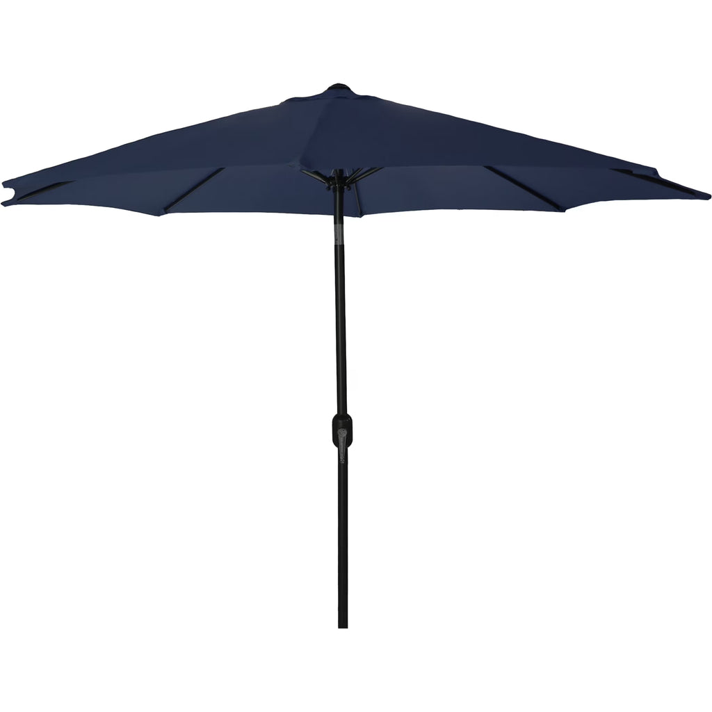 Navy Solid Octagon Folding Patio Umbrella with Push-Button Tilt and Crank Opening N444632