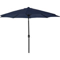 Navy Solid Octagon Folding Patio Umbrella with Push-Button Tilt and Crank Opening N444632