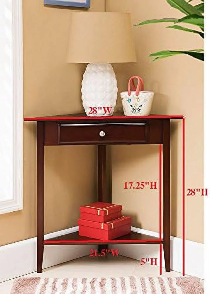 Wood Corner Sofa Accent Table With Drawer D882260