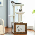 Cat Tree with Litter Box Enclosure and Scratching Posts Y563