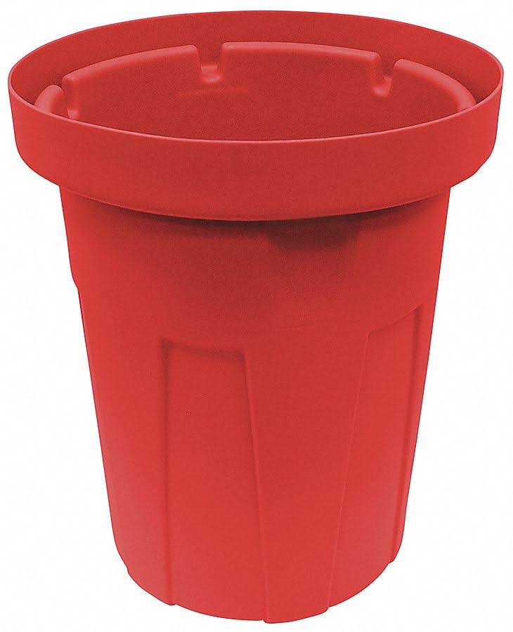 Red Plastic Trash Can P1763