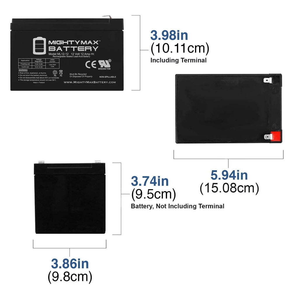 12V 12AH Replacement Battery X420