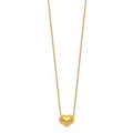14kt Yellow Gold Small Hollow Heart Necklace with Chain, 16 inch Y3838