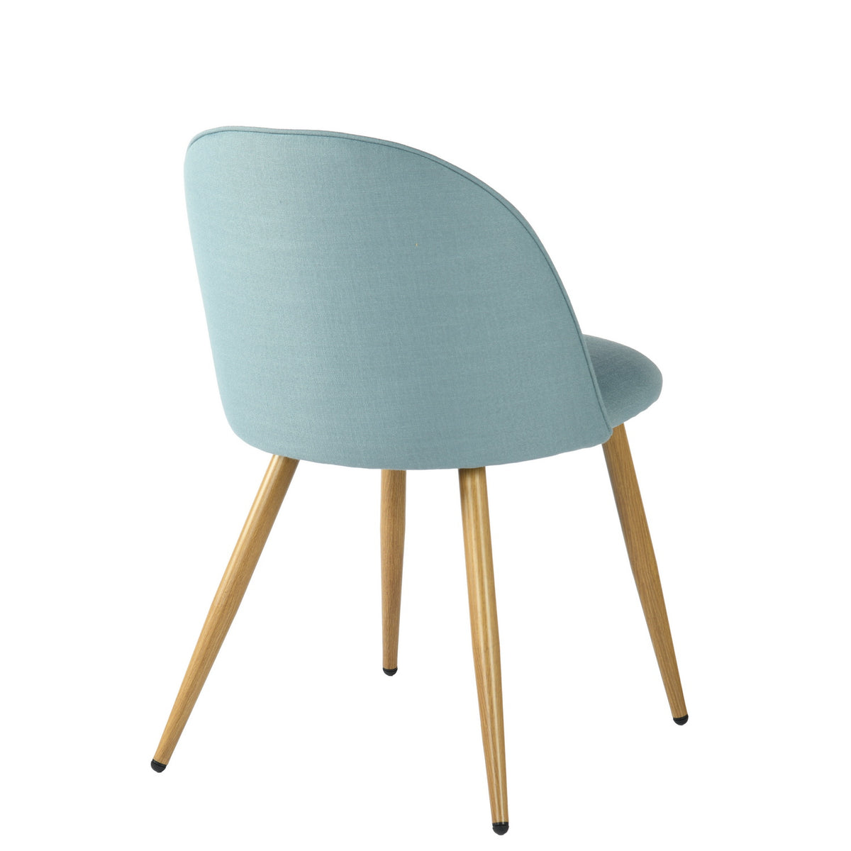 Fabric Upholstered Dining Chairs Set of 2 with Backrest Metal Legs, Power Blue E4368