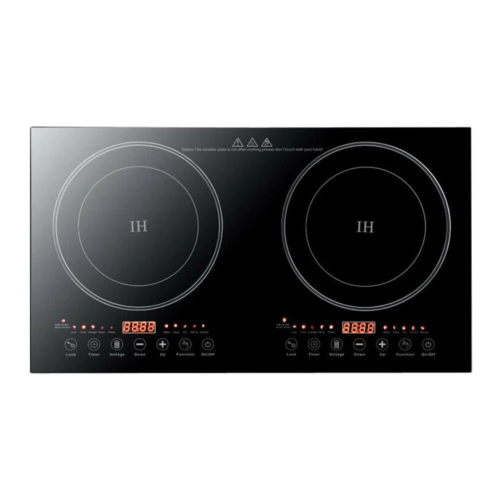 1200W Dual Burners Electric Cooktop Black O897