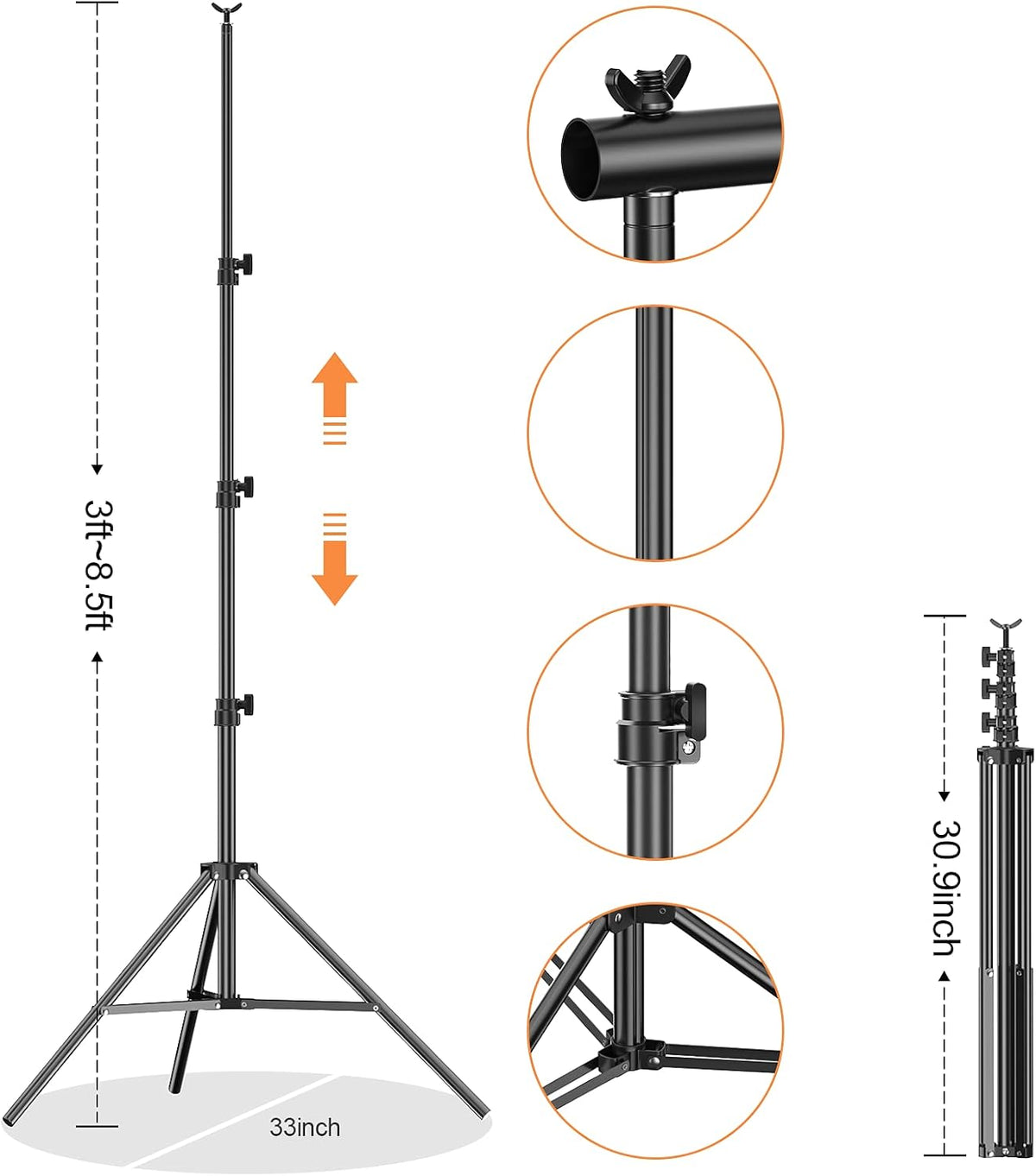 8.5 x 10 ft Heavy Duty Backdrop Stand with Carry Bag B17880