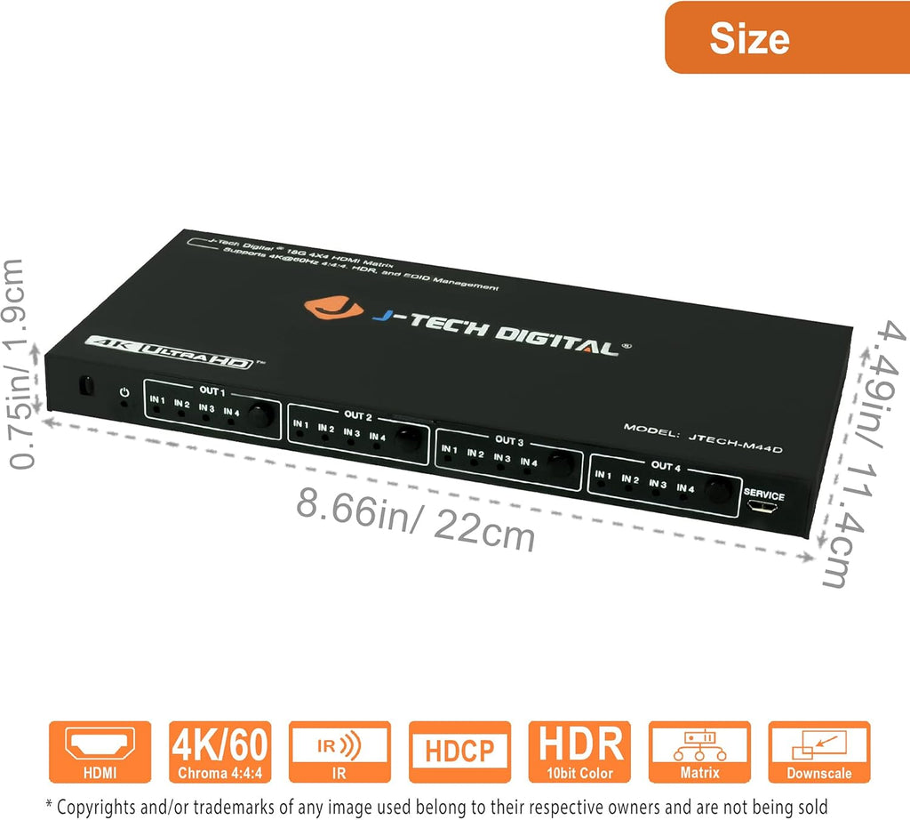 4x4 HDMI Matrix Switch B4836