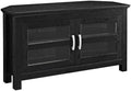 2 Door Corner Wood TV Stand up to 48" 44 Inch Black Y617760