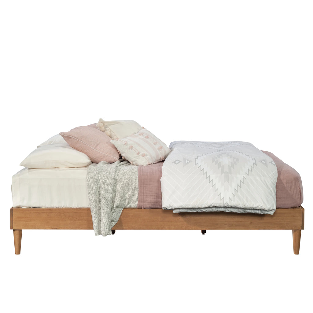 Queen-Size Solid Wood Platform Bed I6422