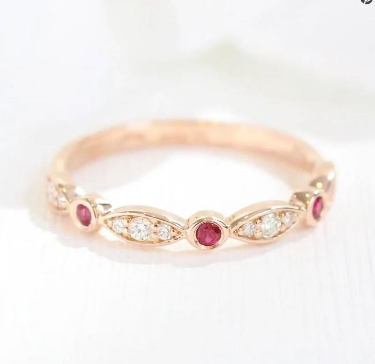 Rose Gold Plated 925 Sterling Silver Engagement Ring V875285