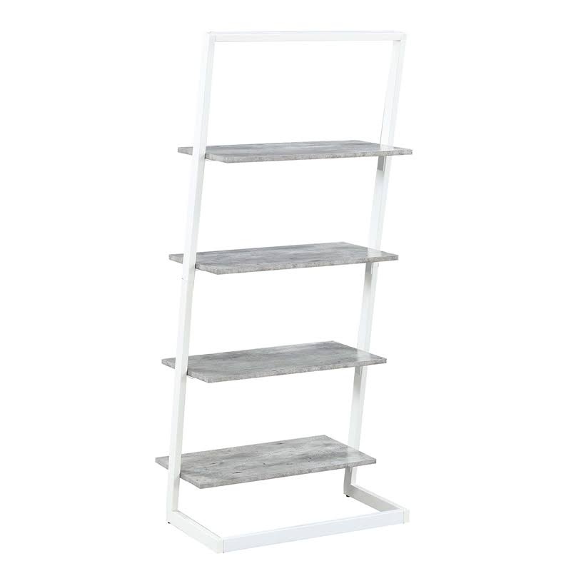 Gray Wood Four-Tier Ladder Bookcase F904793