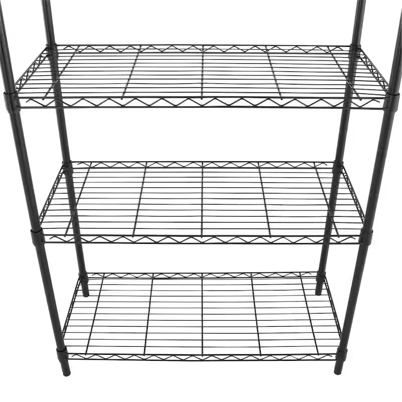 5-Tier Steel Wire Shelving Unit in Black X2744