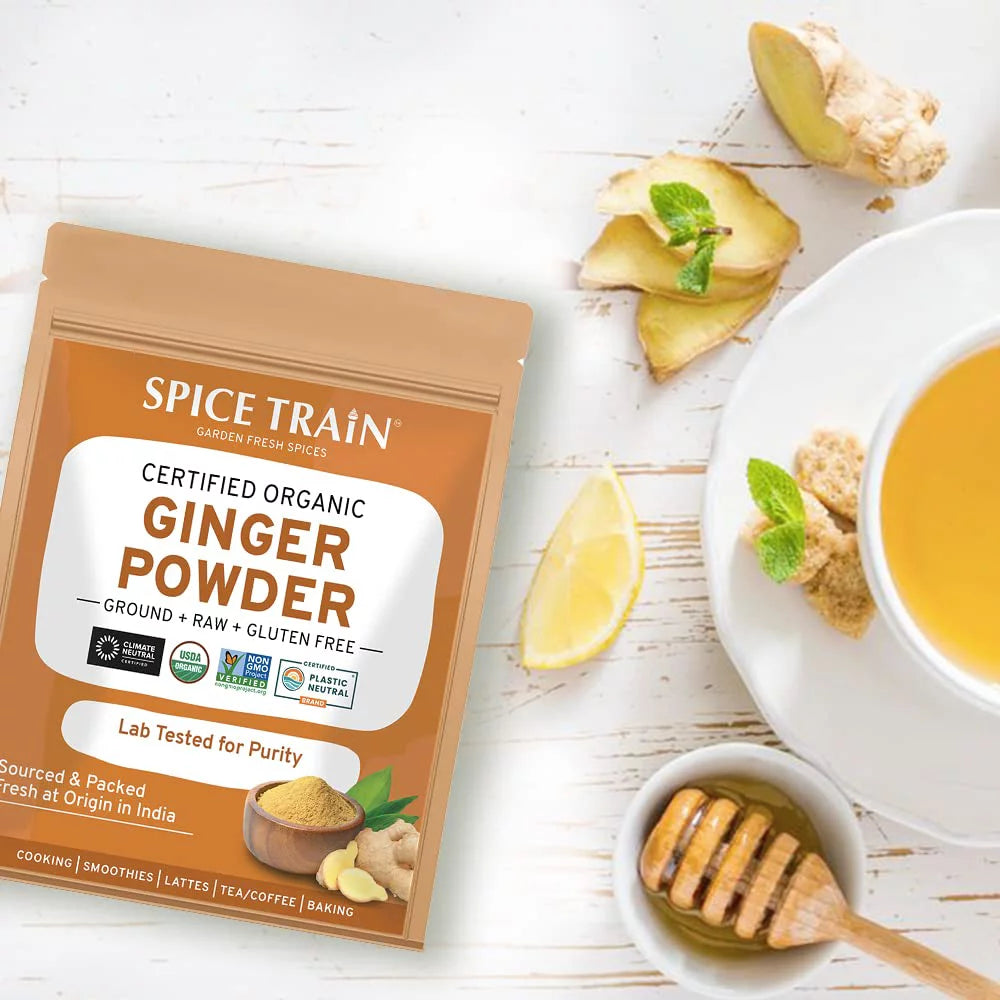 Organic Ginger Powder 454g 100% Raw Ground Ginger Root Powder in Resealable Zip Lock Pouch O64847