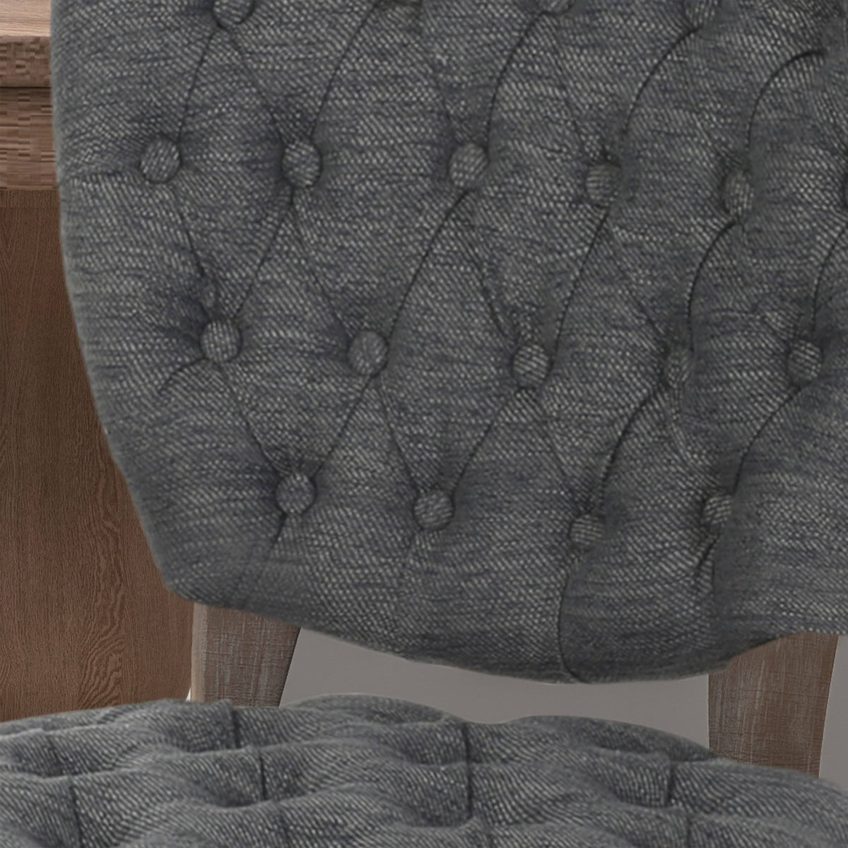 Tufted Dining Chair with Cabriole Legs Set of 2 Light Gray C686236