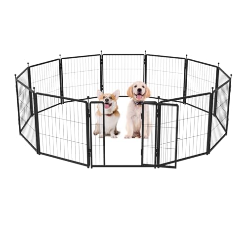 24 inch 12 Panels Heavy-Duty Metal Dog Playpen J905952