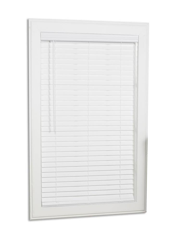Cordless White Faux Wood Room Darkening Horizontal Blinds G19970