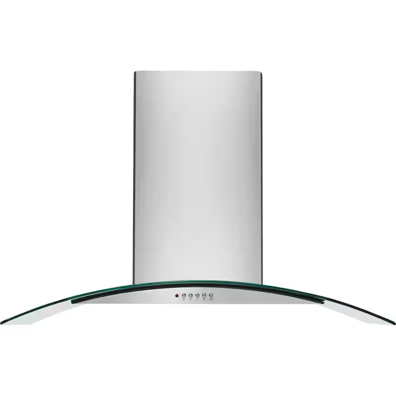 36 in. Convertible Wall Mount Chimney Range Hood in Stainless Steel with Glass Canopy I7112