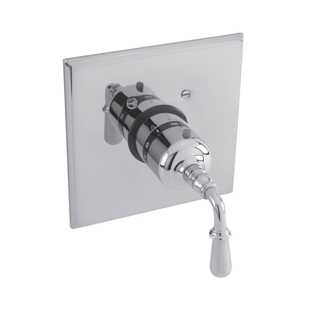 Flat Black Thermostatic Trim Plate with Handle B118