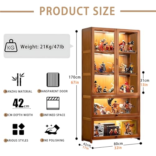 5 Tier Curio Display Cabinet with Acrylic Glass Door B1770