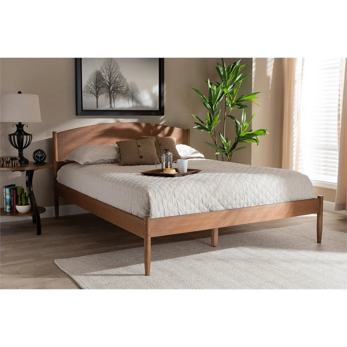 Full Size Ash Brown Wood Platform Bed Z5356