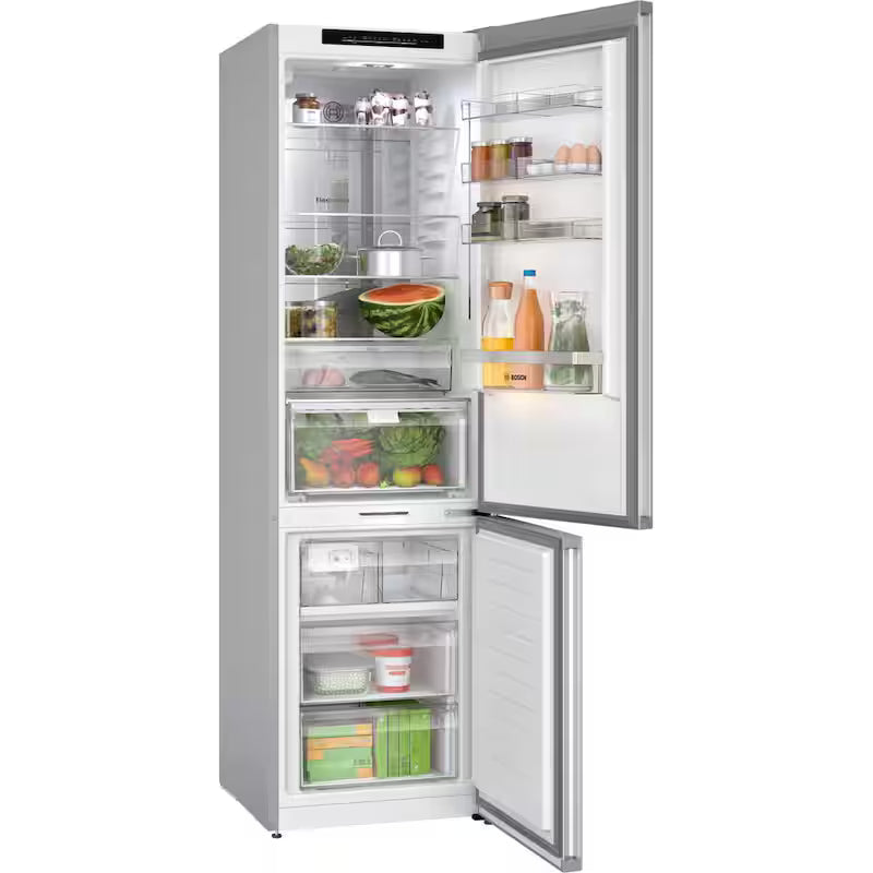 Bottom Freezer Refrigerator in Stainless Steel with Internal Ice Maker F849