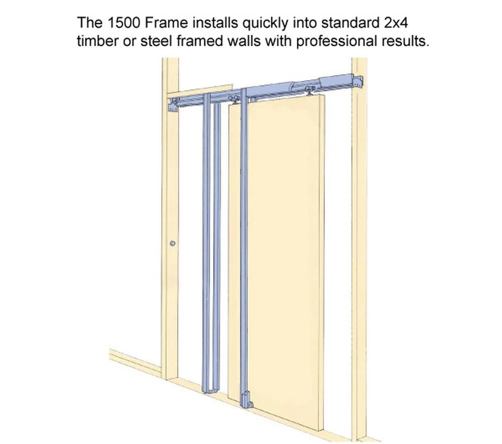 French Double Pocket Doors 48 x 96 with Frames Solid Wood Interior Sliding Closet Door F867569