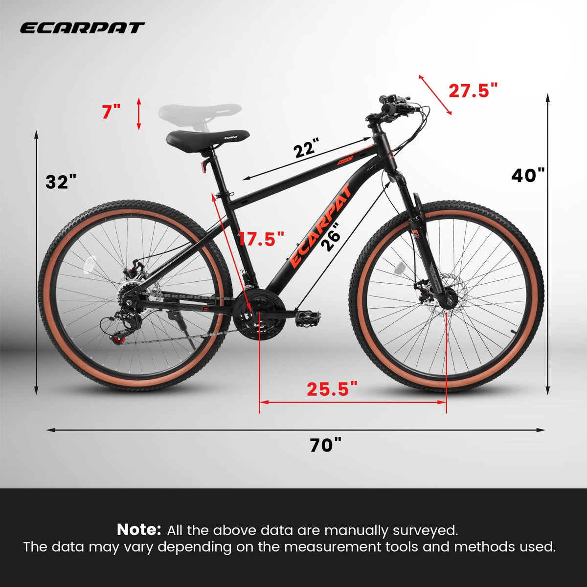 27.5 Inch 21 Speed Carbon Steel Mountain Bike W138