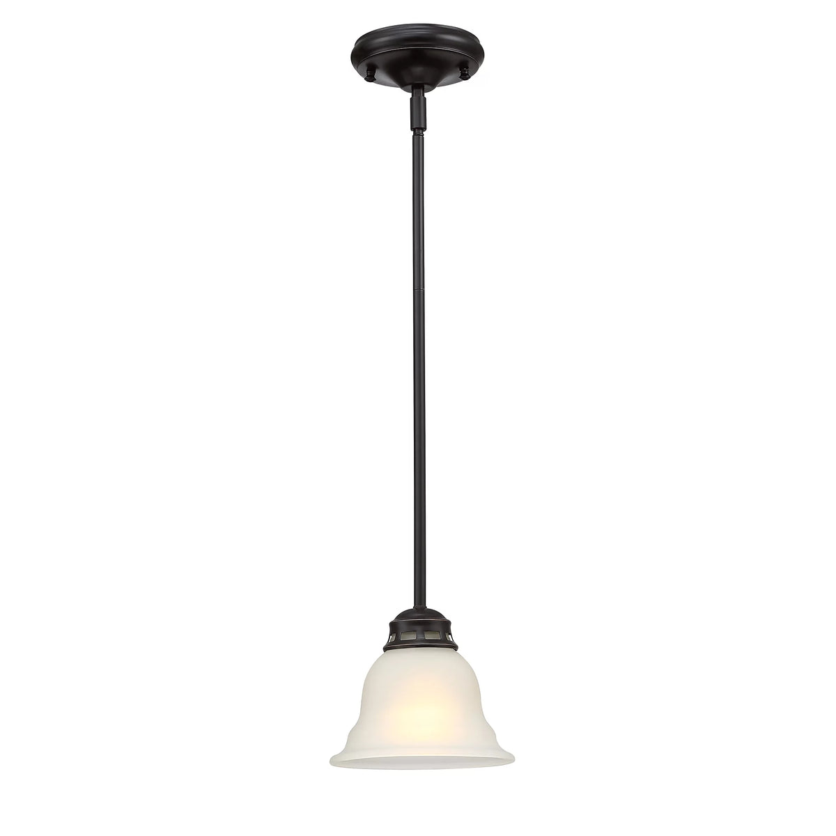 Dark Bronze Mini Pendant Light Fixture with Glass Shade O24306