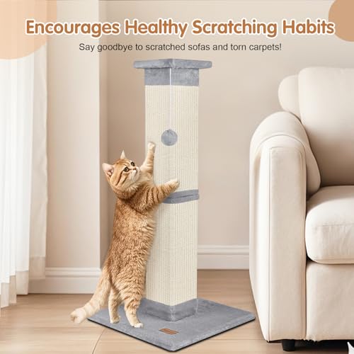 33 inch Grey Cat Scratching Post H18547