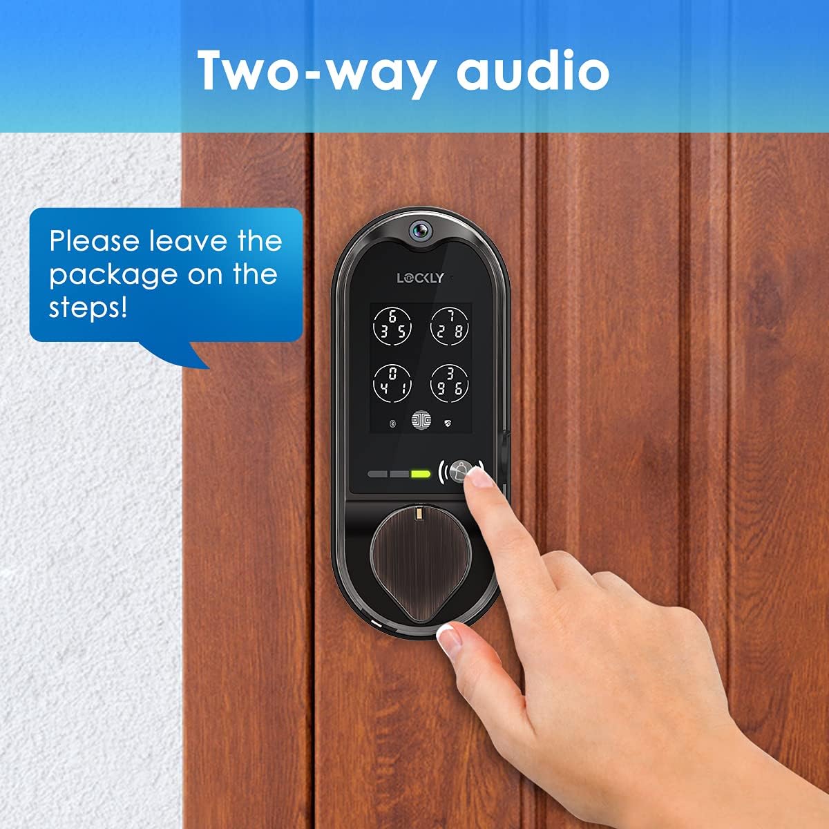 Venetian Bronze Smart Lock Deadbolt with Video Doorbell, Fingerprint, Wi-Fi, Camera, Keypad R736