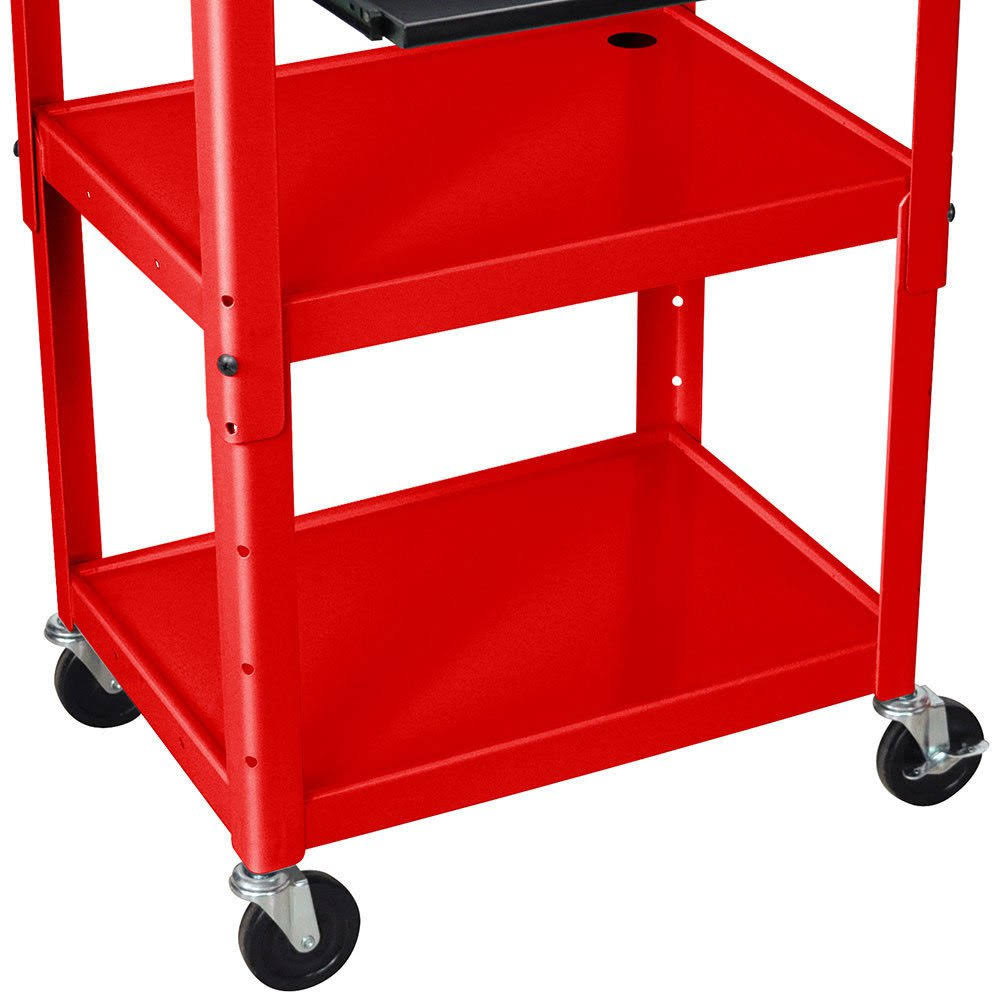Red Adjustable Height Cart with Leaf/Keyboard I149756