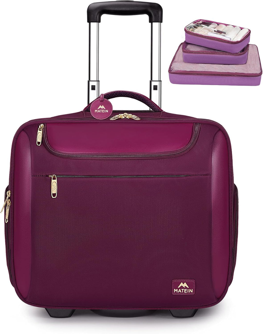 Large 17 Inch Purple Rolling Laptop Travel Bag with Wheels A227