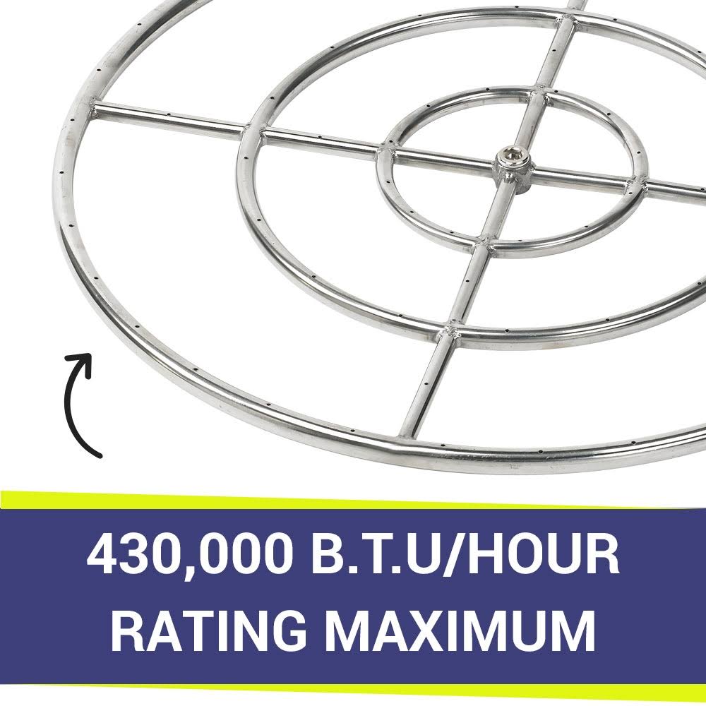 30x22 Stainless Steel Fire Pit Ring Burner T335958